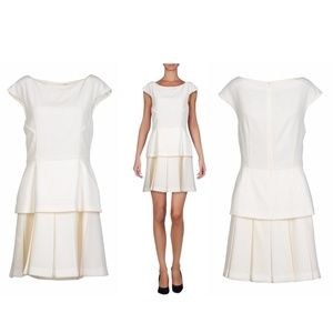 Spring Summer SalesErmanno Scervino White Peplum Pleated Dress 42/6 New $1999